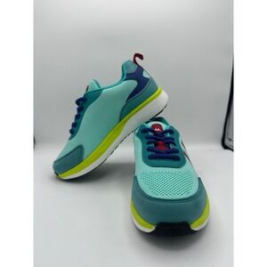 Mykos Youth Sneakers Teal Blue Lime Green Athletic Shoes MKS1010 Size 1Y